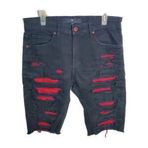 Jordan Craig Legacy Edition Short Men 32 Black Denim Distressed Ripped Pants